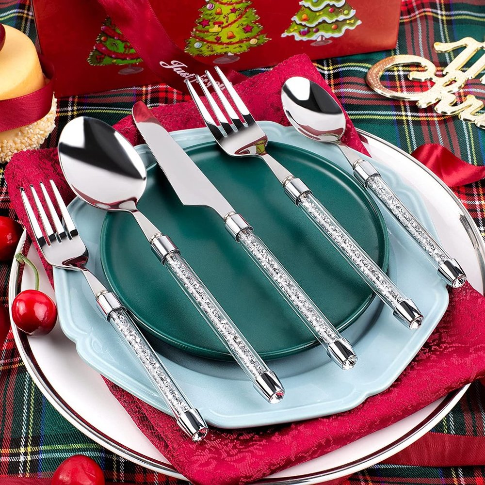 NWT Sparkling Bling Crystal Rhinestone Silverware Place Setting Dinner F… - Picture 3 of 7